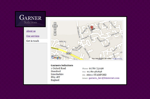 Screenshot of Garners Solicitors