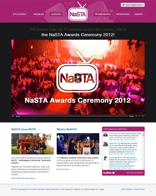 NaSTA Awards and Conference 2012 Website